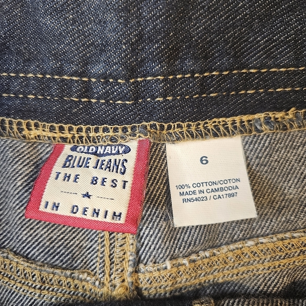 Vintage 90s Button Down Blue Jean Mini Skirt Size 6 Old Navy Denim - Picture 3 of 5